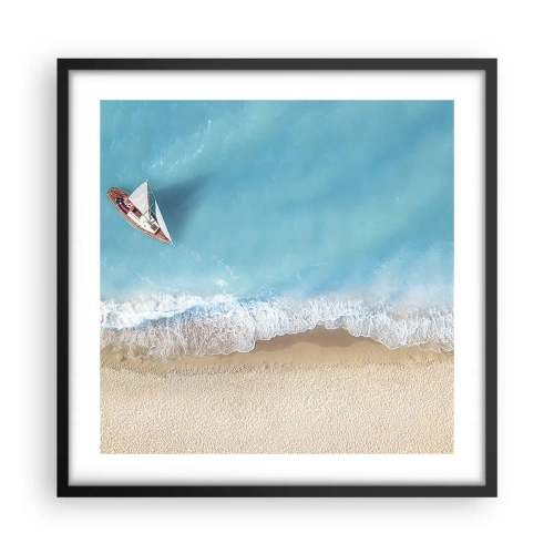 Plagát v čiernom ráme - Na hranici modrej a zlatej - 50x50 cm