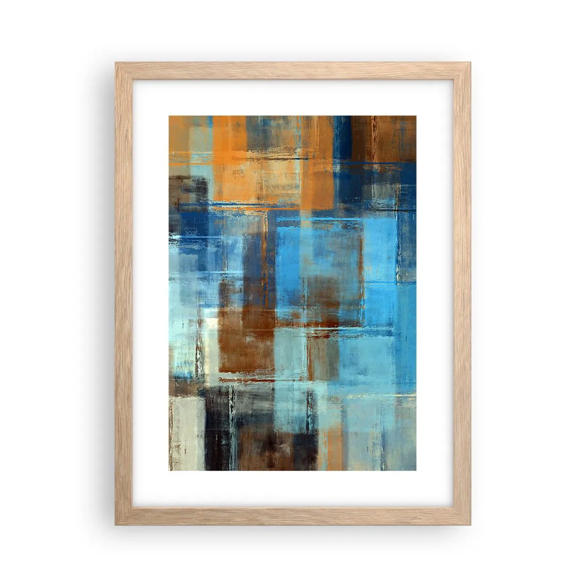 Plagát v ráme zo svetlého duba - Cez modrý závoj - 30x40 cm
