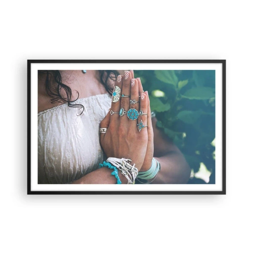 Plagát v čiernom ráme - Vitajte v centre bytia - 91x61 cm