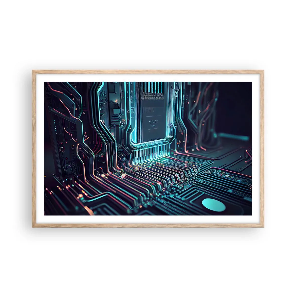 Plagát v ráme zo svetlého duba - Len tak premýšľam… - 91x61 cm