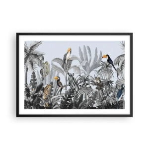 Plagát v čiernom ráme - Africká rozprávka - 70x50 cm