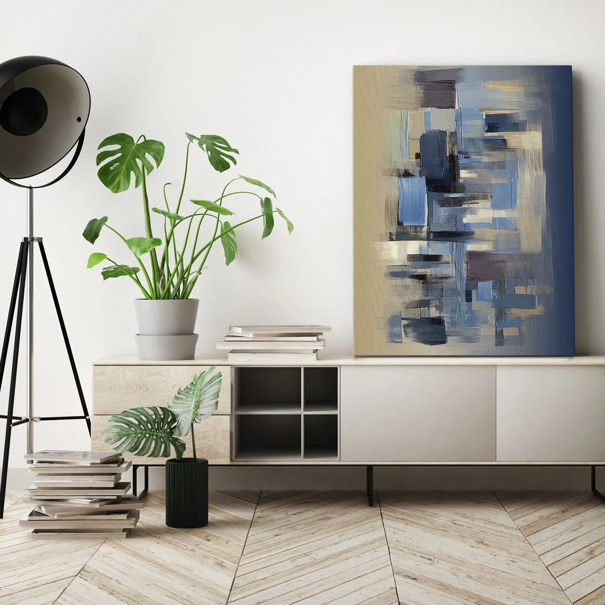 Obraz na plátne - Modrá konštrukcia - 50x70 cm