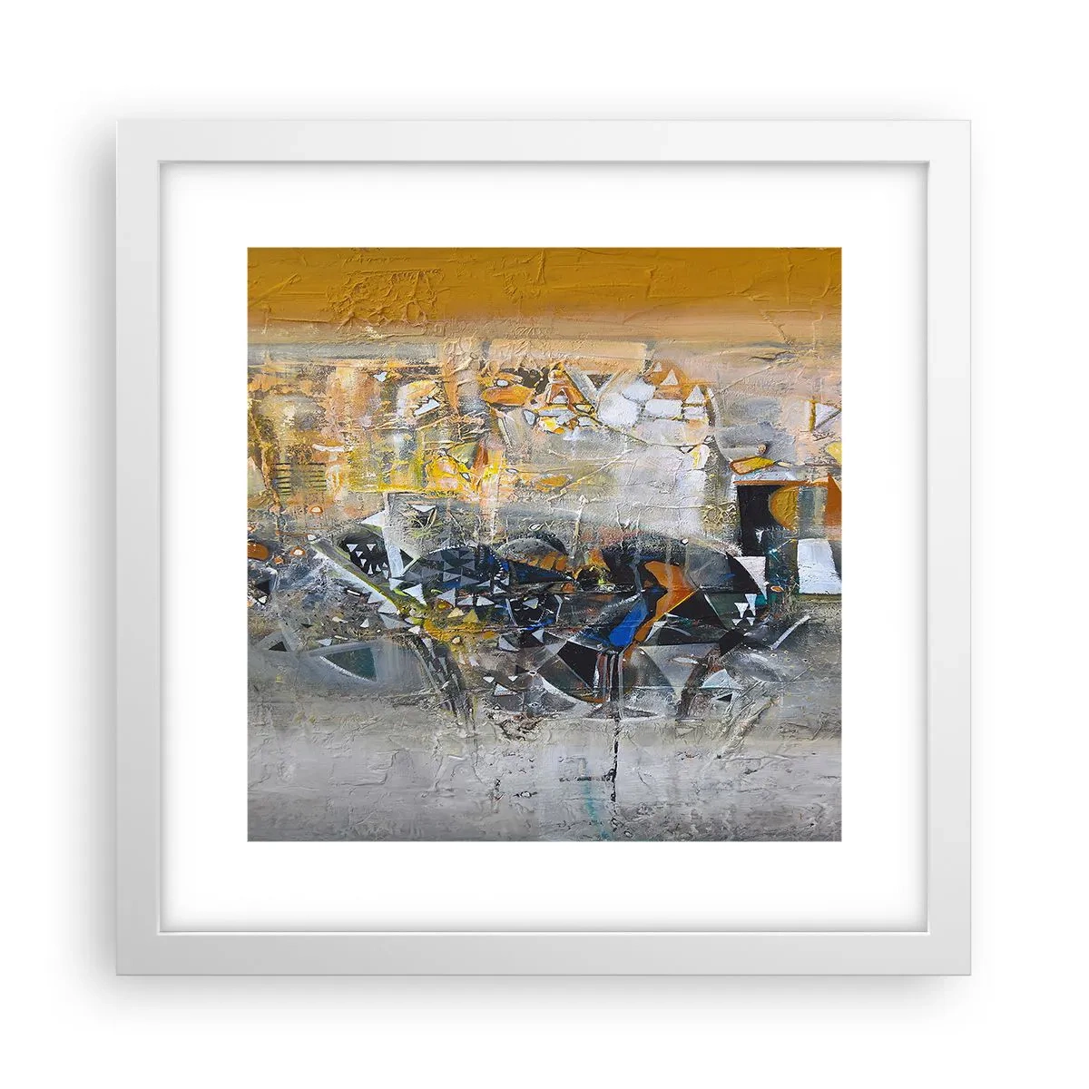 Plagát v bielom ráme - Všetko sa podarí - 30x30 cm