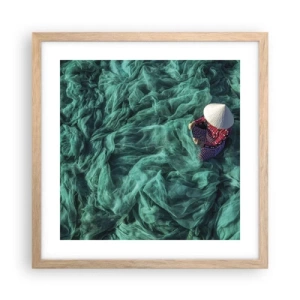 Plagát v ráme zo svetlého duba - V mori sietí - 40x40 cm