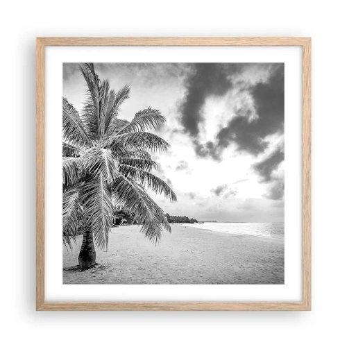 Plagát v ráme zo svetlého duba - Keď túžiš po samote…. - 50x50 cm