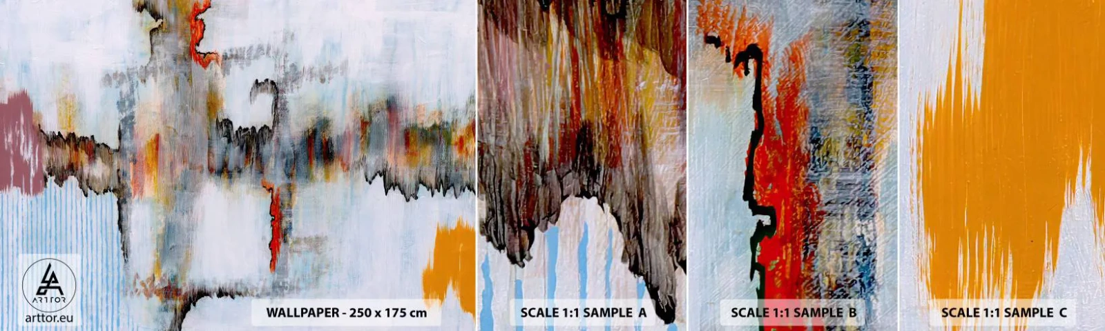 Vzorka Fototapeta Standard Eco - Paličkou po vode - Abstrakcia, Kus, Moderný vzor - 100x30 cm