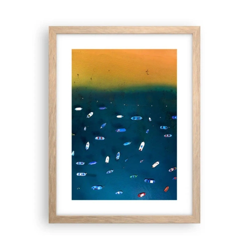 Plagát v ráme zo svetlého duba - Prázdninová hra - 30x40 cm