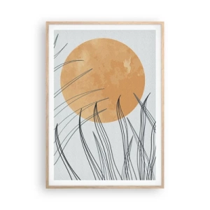 Plagát v ráme zo svetlého duba - Vždy ku slnku - 70x100 cm