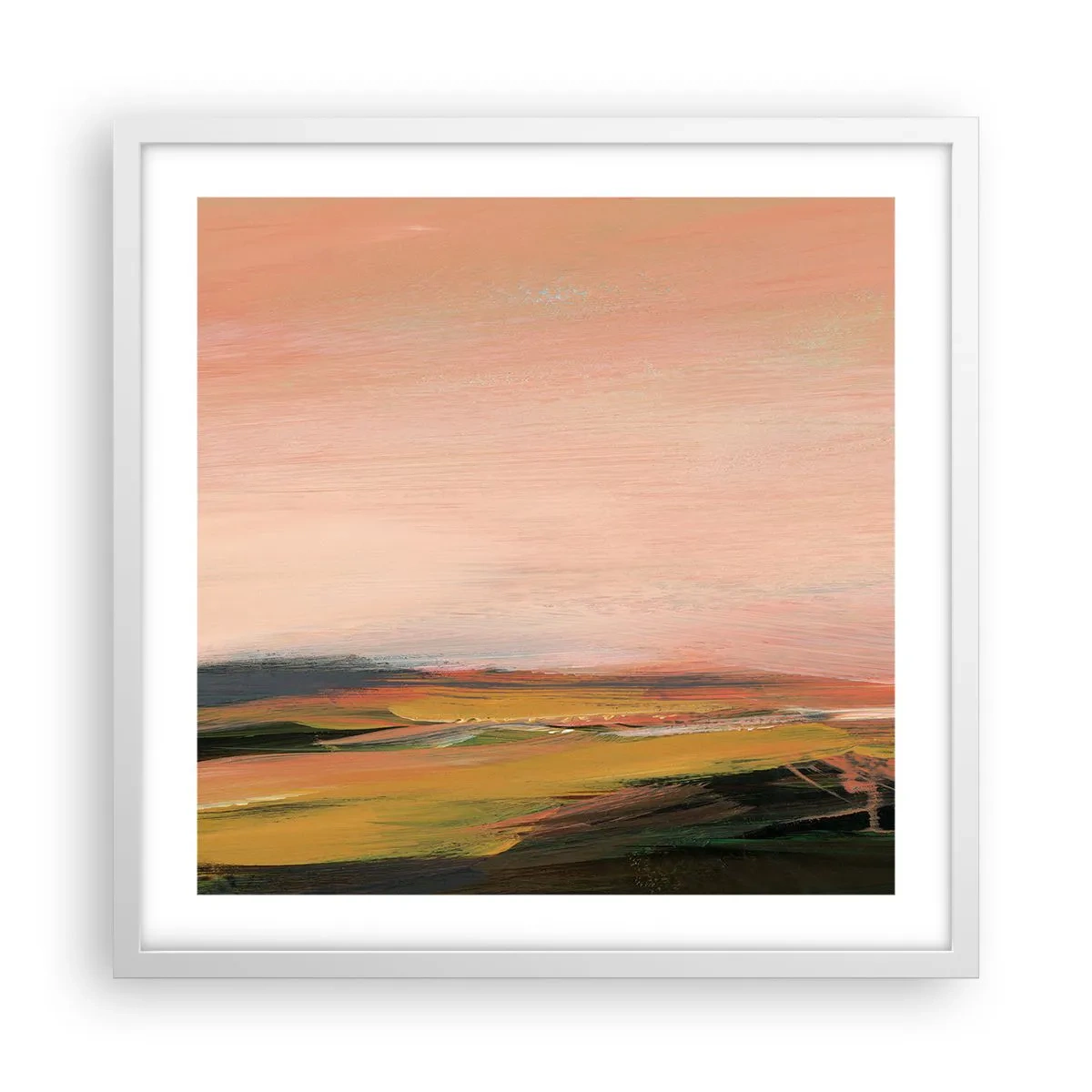 Plagát v bielom ráme - V ružových tónoch - 50x50 cm