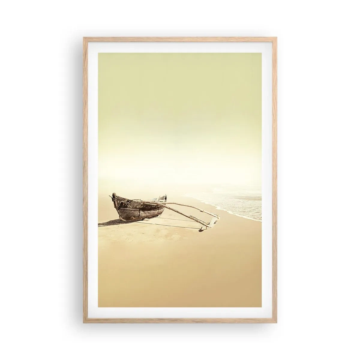 Plagát v ráme zo svetlého duba - Spomienka na južné more - 61x91 cm