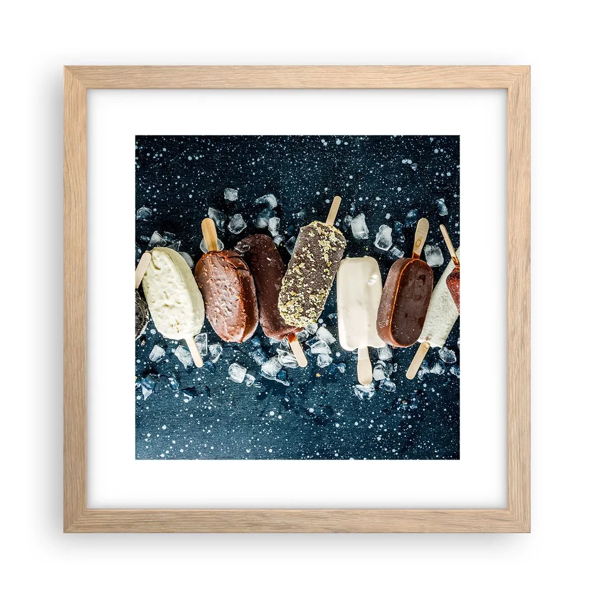 Plagát v ráme zo svetlého duba - Chuť horúceho leta - 30x30 cm