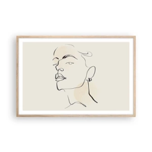 Plagát v ráme zo svetlého duba - Hrdý pohľad - 91x61 cm