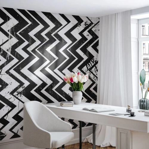 Fototapeta Premium Canvas - Cik-biele, cik-čierne - Abstrakcia, Kus, Čierna a biela - 400x280 cm