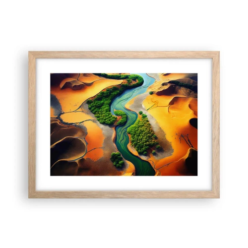 Plagát v ráme zo svetlého duba - Životodarná rieka - 40x30 cm