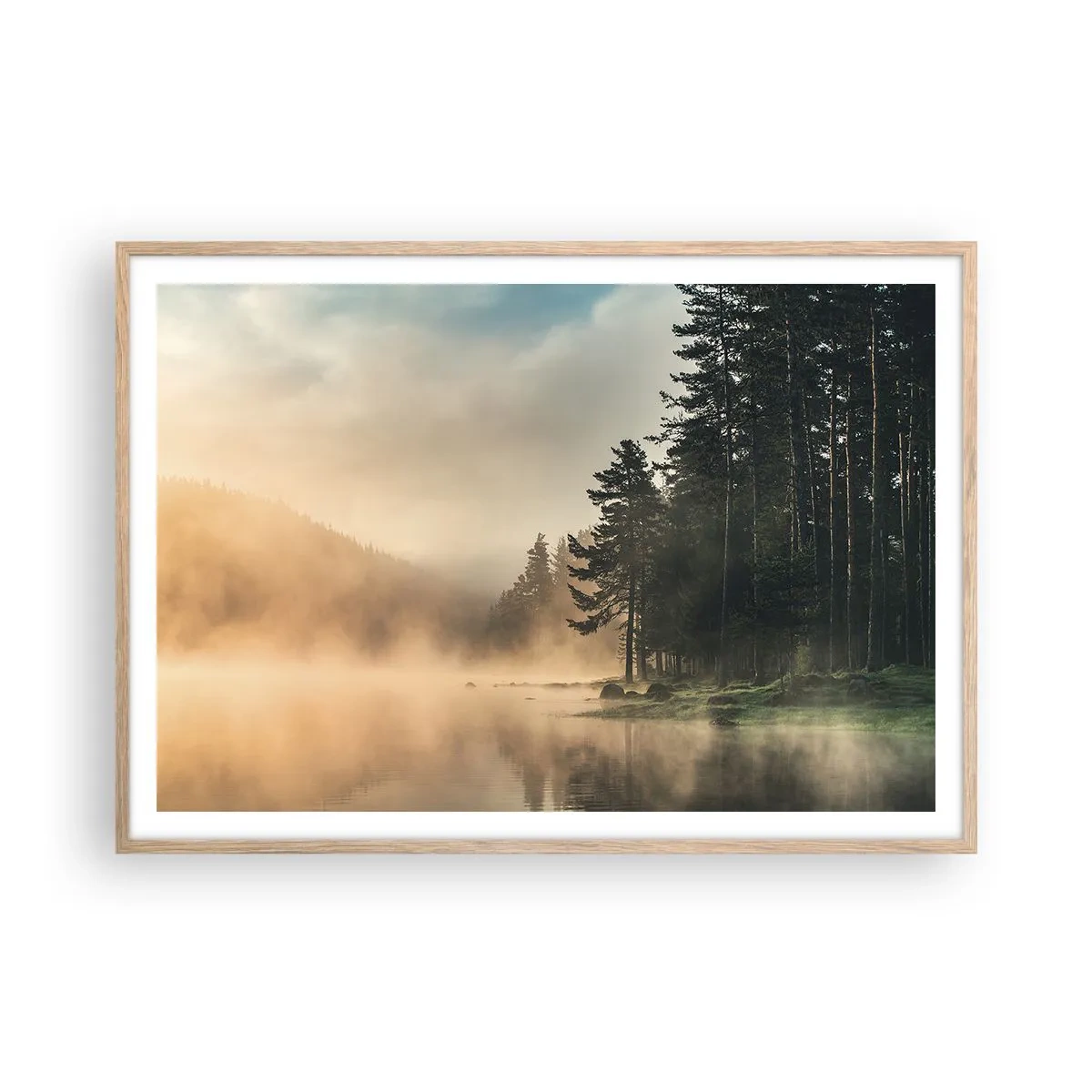 Plagát v ráme zo svetlého duba - Zrodenie dňa - 100x70 cm