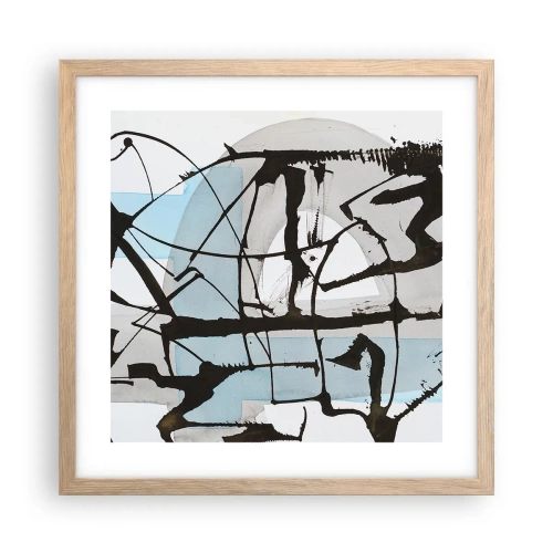 Plagát v ráme zo svetlého duba - Aj napriek tomu modrý - 40x40 cm