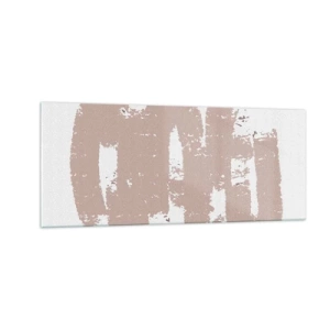 Obraz na skle - Abstrakcia v jemnej ružovej - 100x40 cm