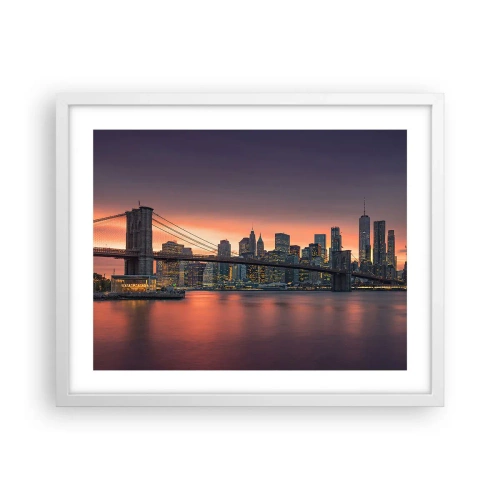 Plagát v bielom ráme - Ponorené do ľaliového ticha - 50x40 cm