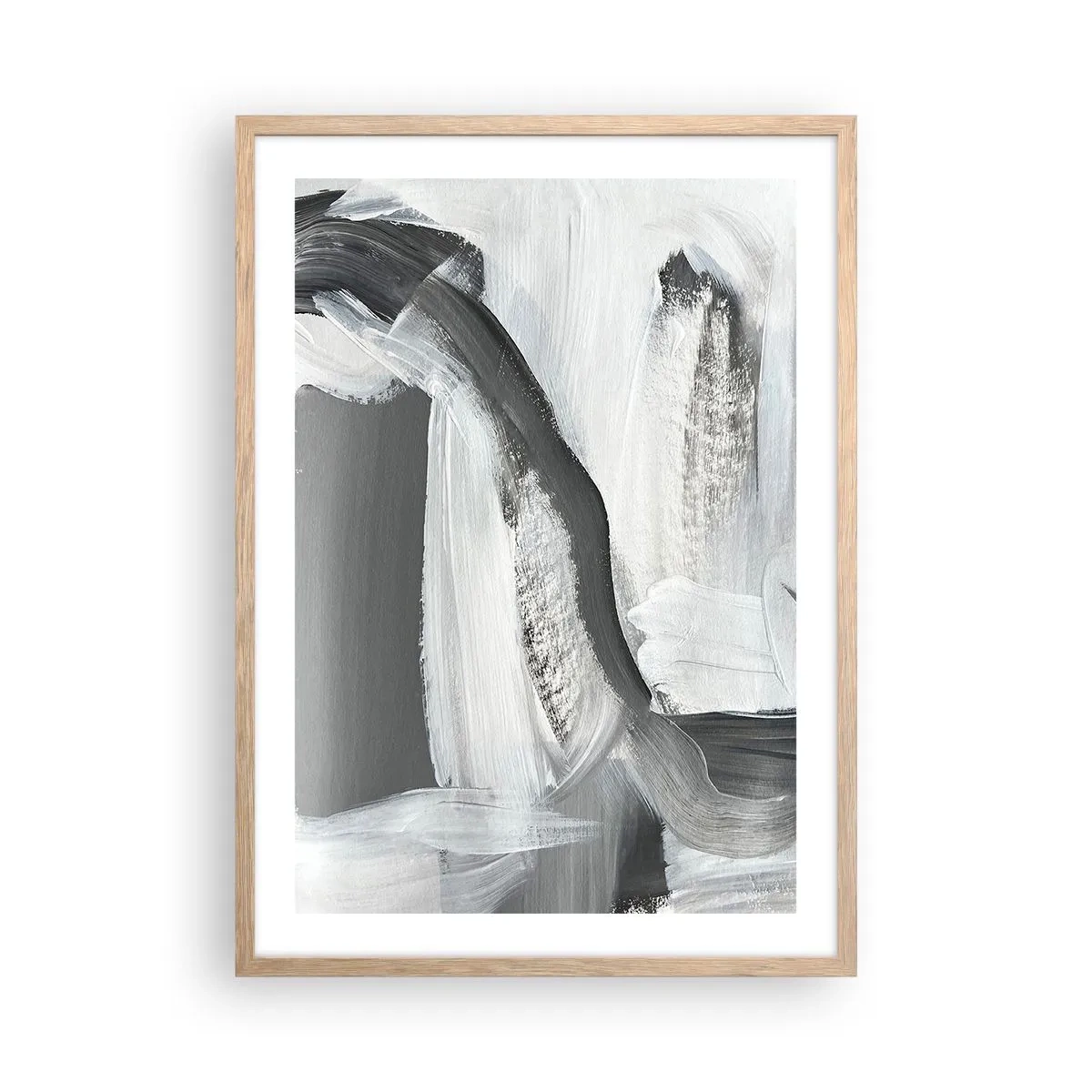 Plagát v ráme zo svetlého duba - Pevným pohybom - 50x70 cm