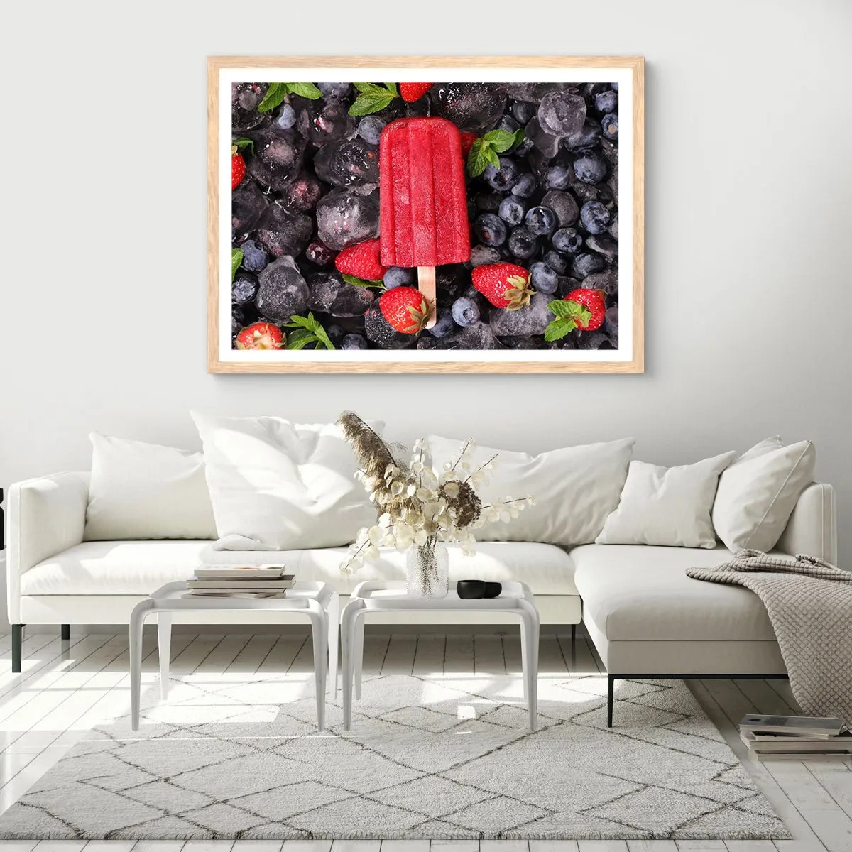 Plagát v ráme zo svetlého duba - Chuť horúceho leta - 100x70 cm