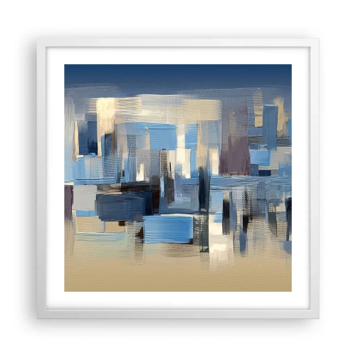 Plagát v bielom ráme - Modrá konštrukcia - 50x50 cm