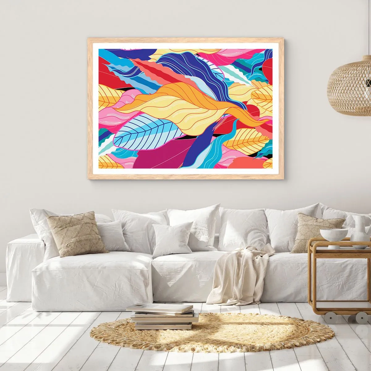 Plagát v ráme zo svetlého duba - Farebný neporiadok - 91x61 cm