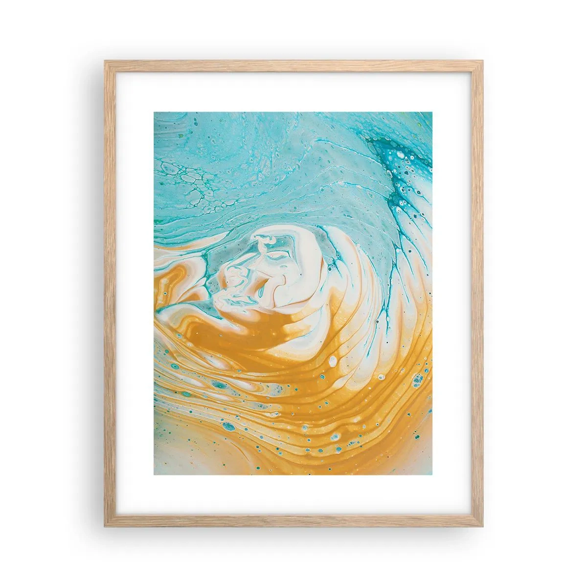 Plagát v ráme zo svetlého duba - Pastelový vír - 40x50 cm