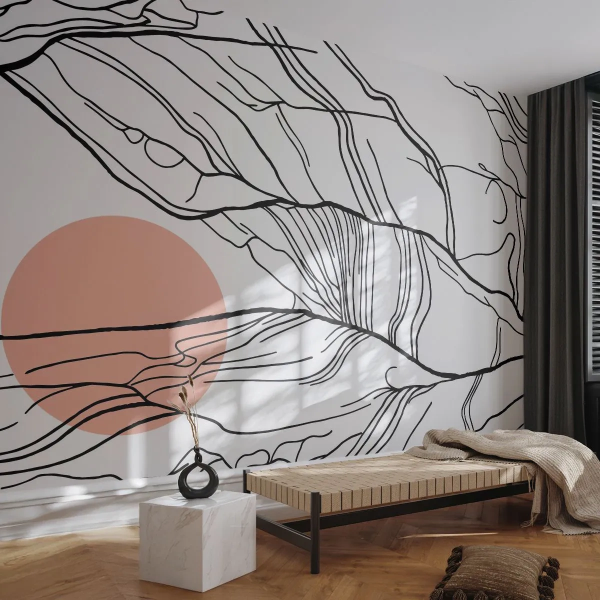 Fototapeta Premium Canvas - V sieti vetvičiek - Abstrakcia, Grafika, Dizajn - 200x140 cm