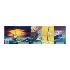 Vzorka fototapety Premium Canvas - Statočne proti vlnám - Plachetnica, More, Búrka - 100x30 cm