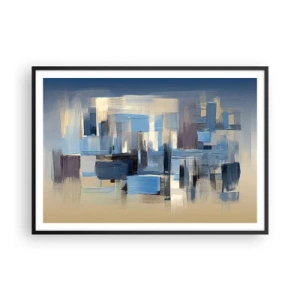 Plagát v čiernom ráme - Modrá konštrukcia - 100x70 cm