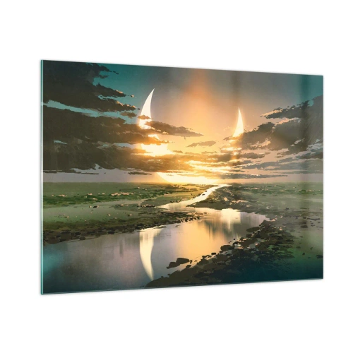 Obraz na skle - Niekde vo vzdialenej galaxii - 100x70 cm