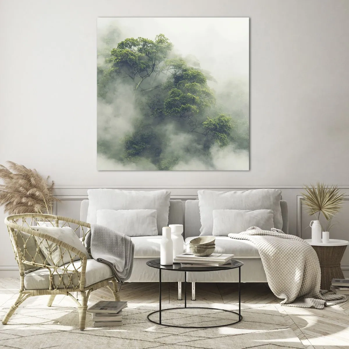 Obraz na skle - Zahalené hmlou - 30x30 cm