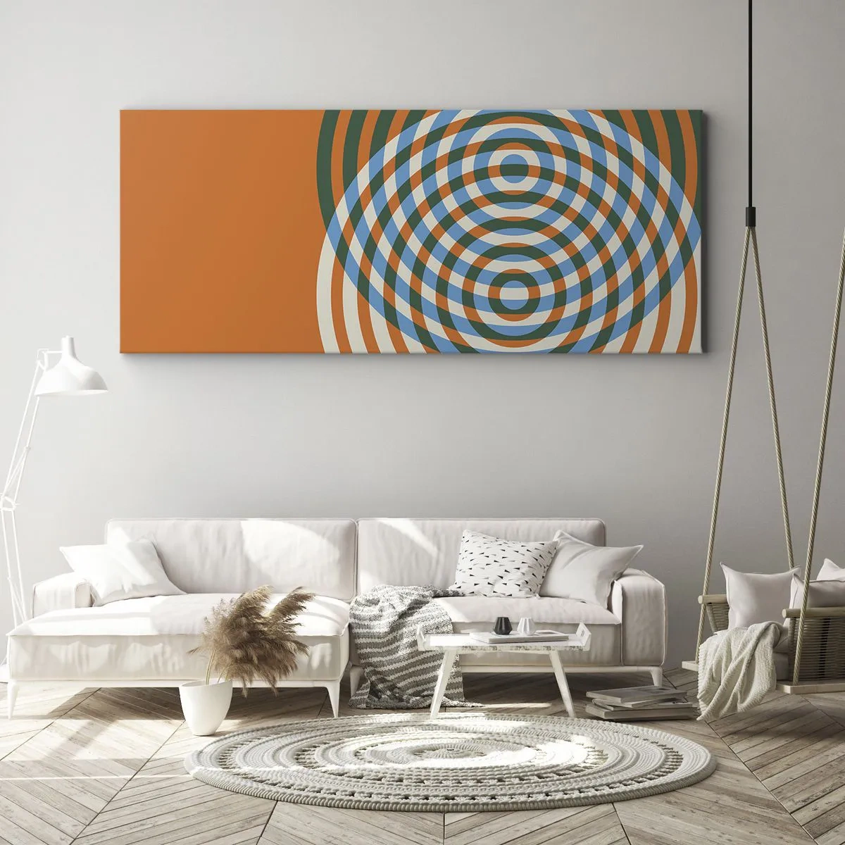 Obraz na plátne - Abstraktná kruhová variácia - 100x40 cm
