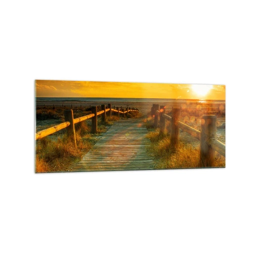 Obraz na skle - Vykúpané v starom zlate - 120x50 cm