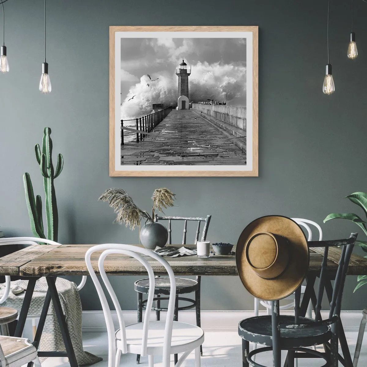 Plagát v ráme zo svetlého duba - Nebojácna - 50x50 cm