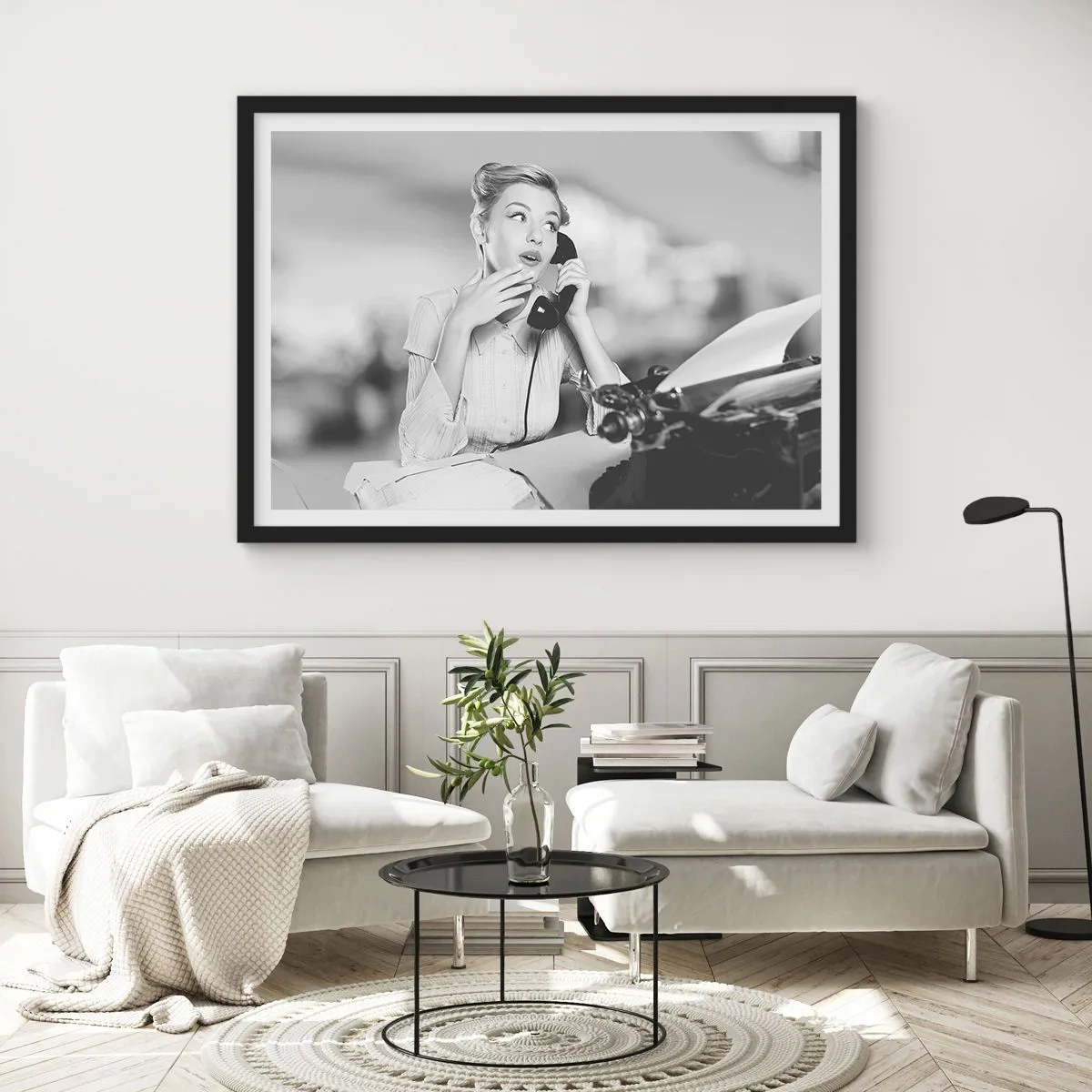 Plagát v čiernom ráme - Halo, tu sú 50. roky. - 100x70 cm