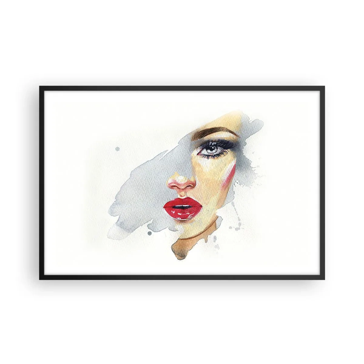 Plagát v čiernom ráme - Odraz v kvapke vody - 91x61 cm