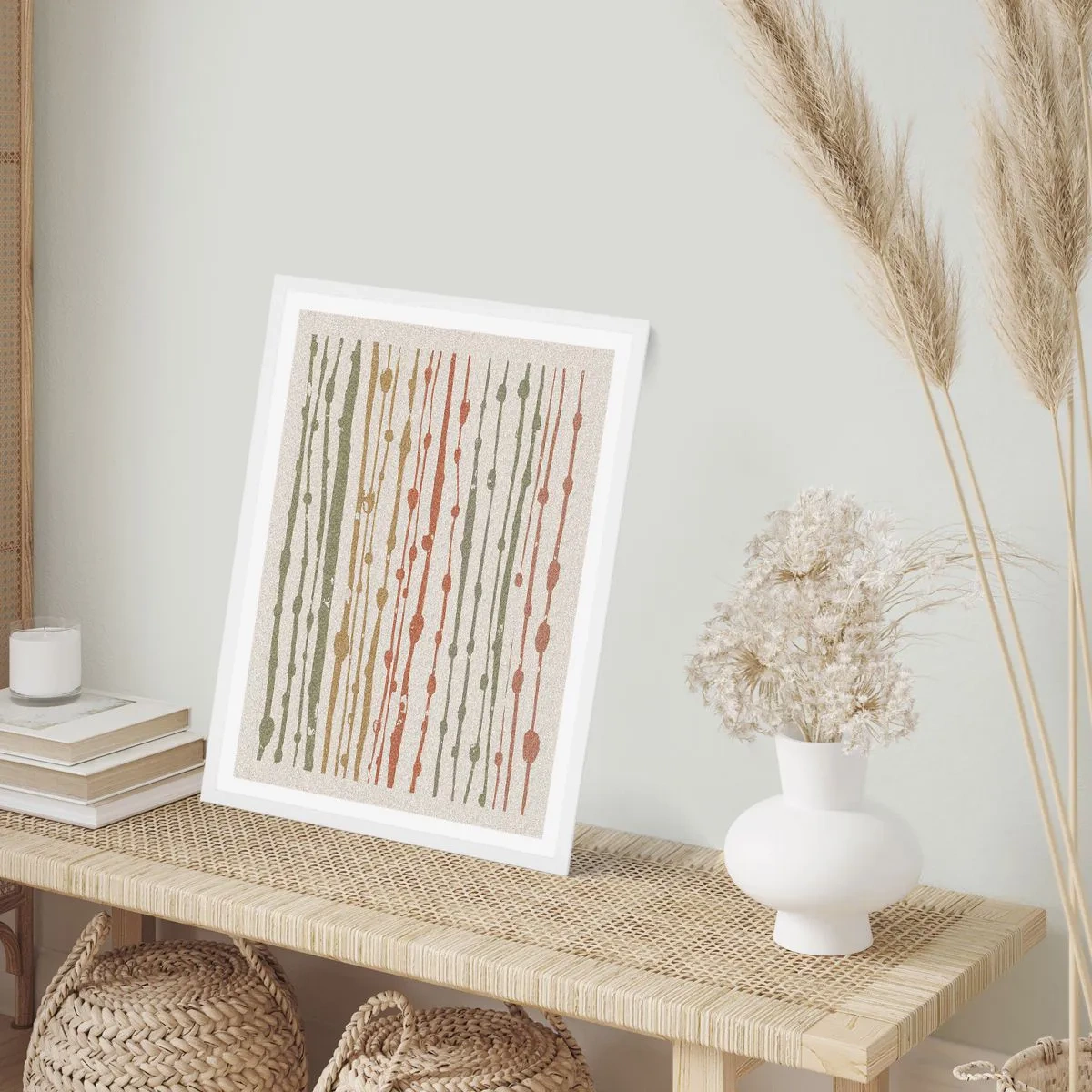 Plagát v bielom ráme - Hudobný záznam farieb - 70x100 cm