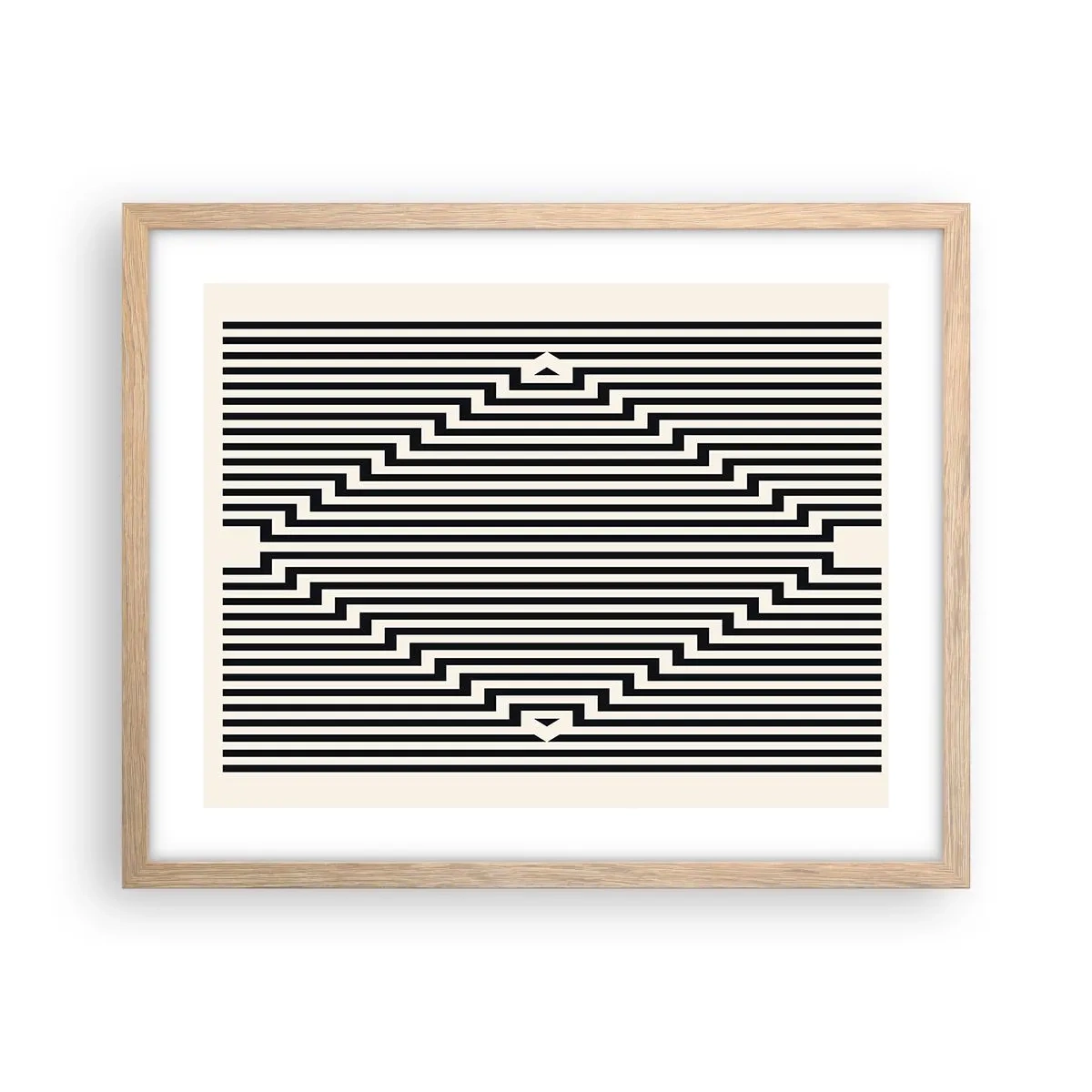 Plagát v ráme zo svetlého duba - Geometrická ilúzia - 50x40 cm