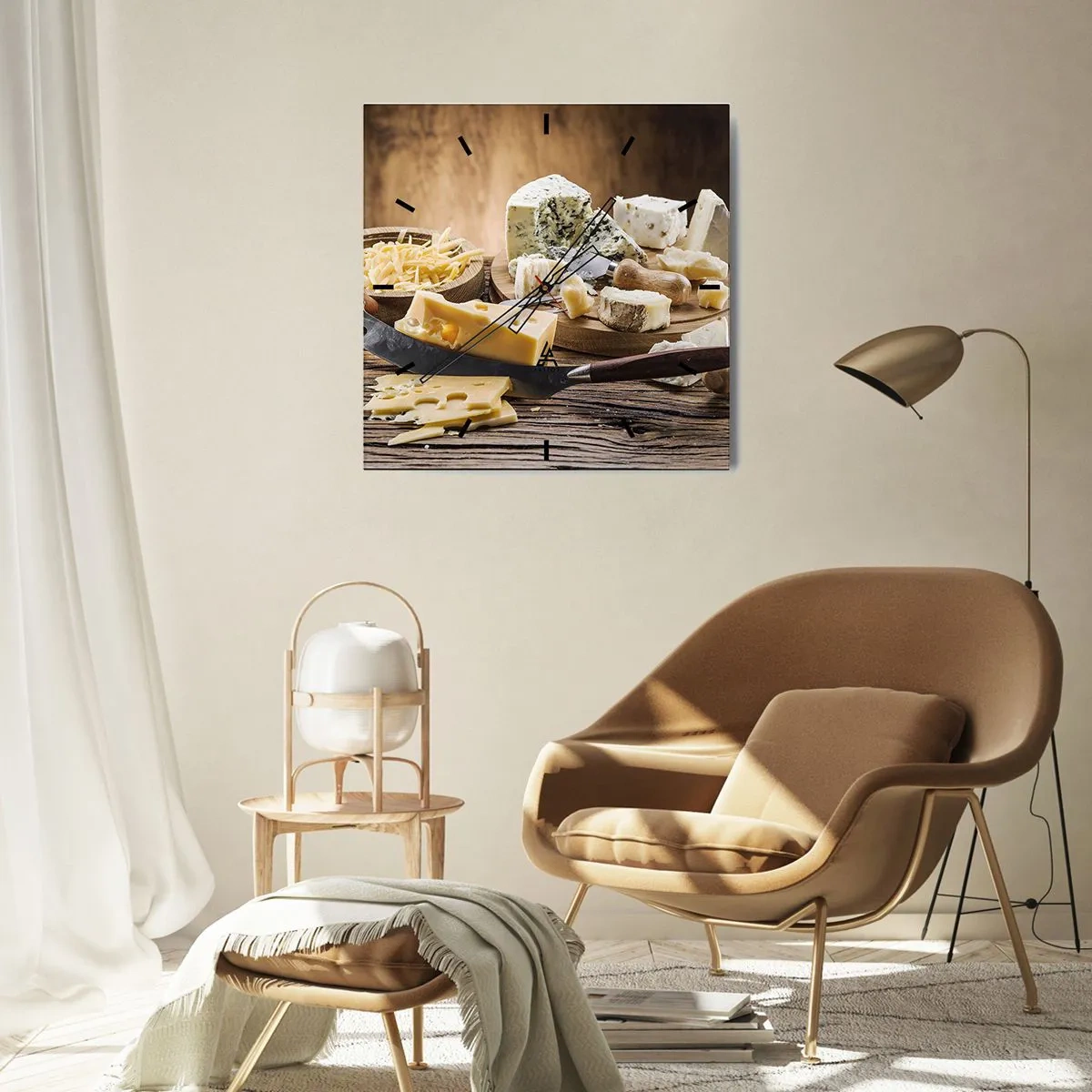 Nástenné hodiny - Usmej sa na syr - 30x30 cm