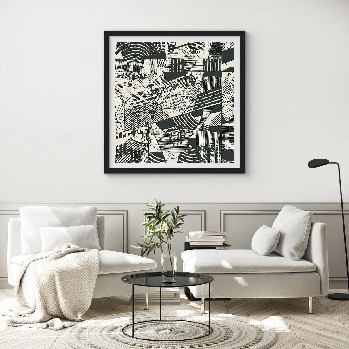 Plagát v čiernom ráme - Dynamika súčasnosti - 60x60 cm