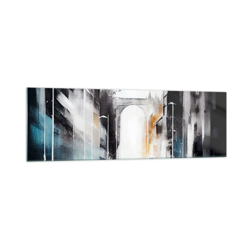 Obraz na skle - Štúdia mesta: architektúra a pohyb - 160x50 cm