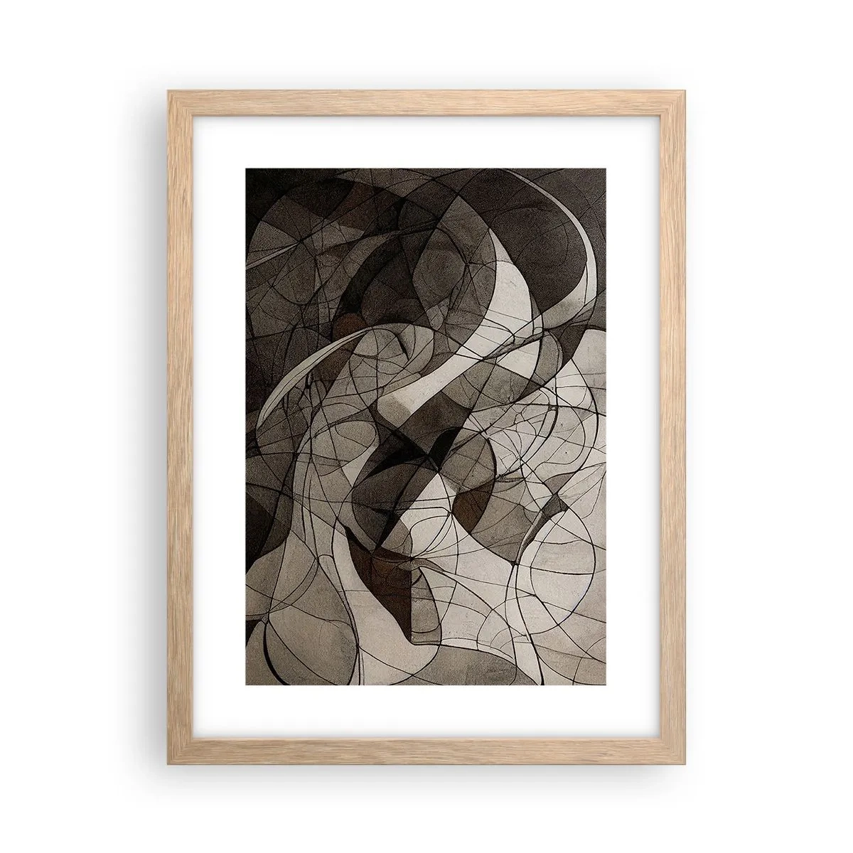 Plagát v ráme zo svetlého duba - Obeh farieb Zeme - 30x40 cm