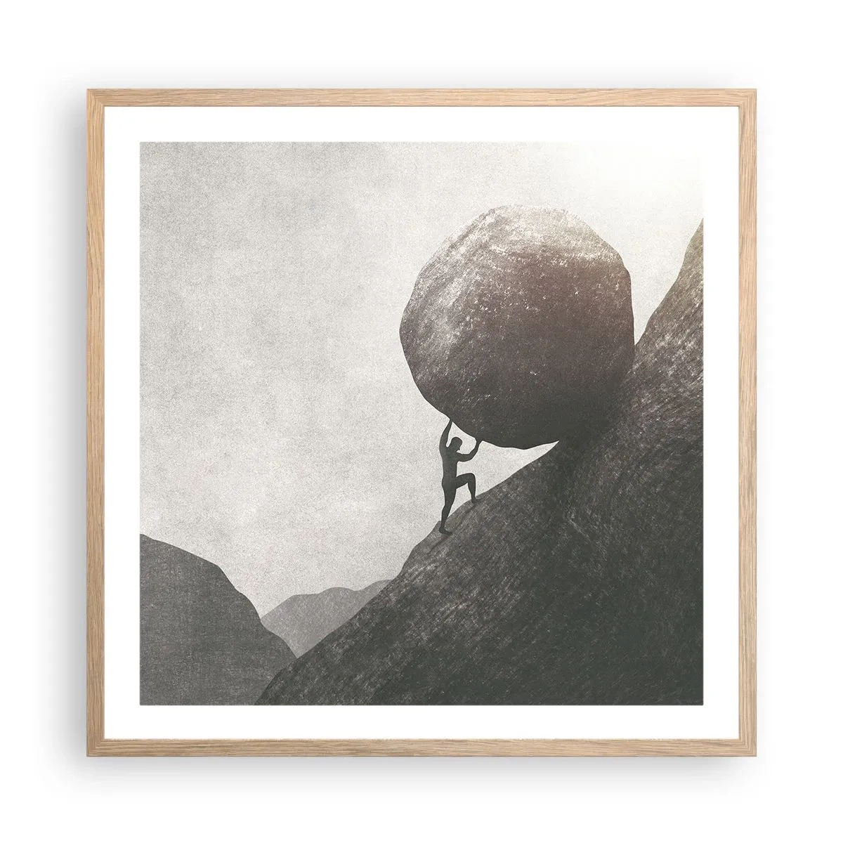 Plagát v ráme zo svetlého duba - Verím, proti všetkej nádeji - 60x60 cm