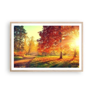 Plagát v ráme zo svetlého duba - Červené je krásne - 91x61 cm