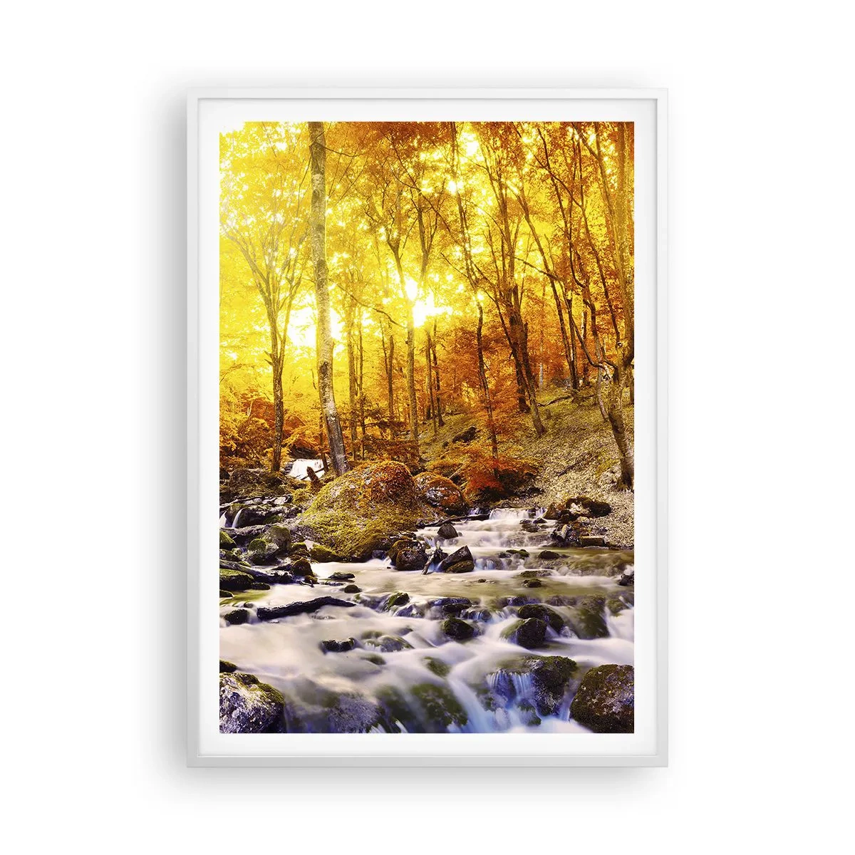 Plagát v bielom ráme - Kamene zasadené do zlata a platiny - 70x100 cm