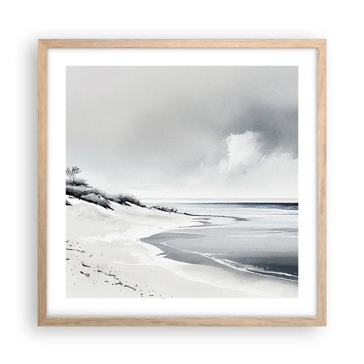 Plagát v ráme zo svetlého duba - Vždy spolu - 50x50 cm