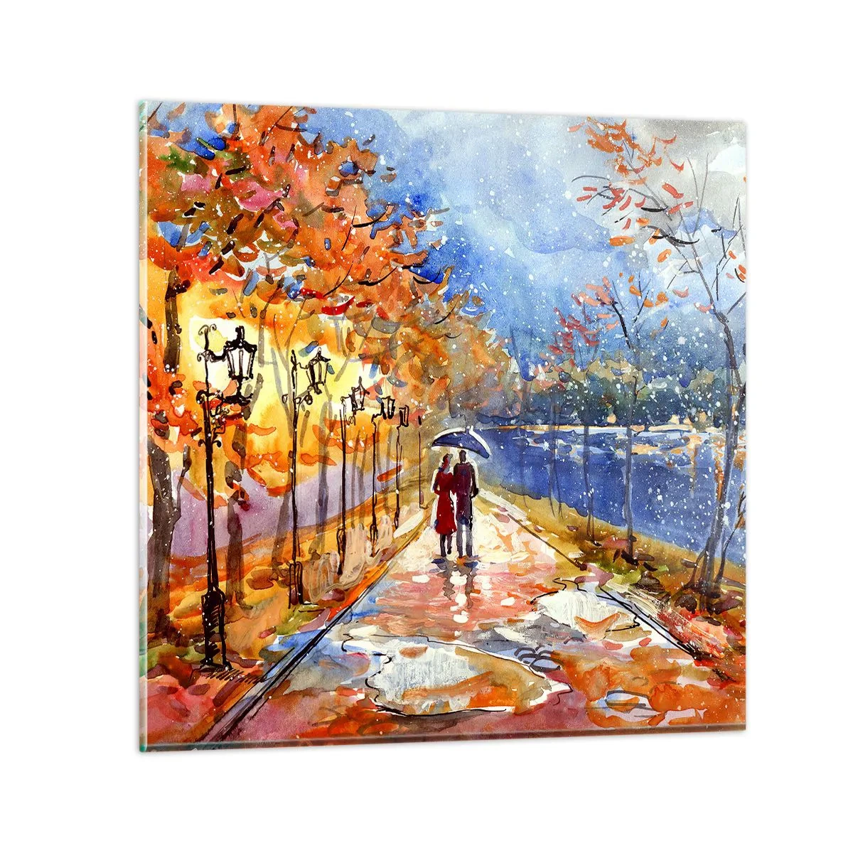 Obraz na skle - Spoločne k hranici času - 30x30 cm