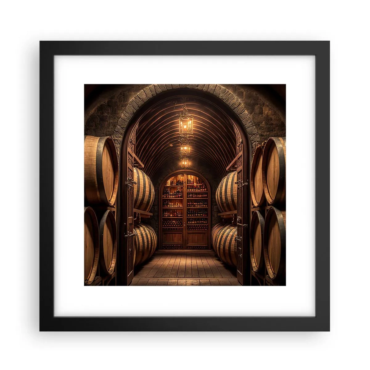 Plagát v čiernom ráme - Nádherná pivnica - 30x30 cm