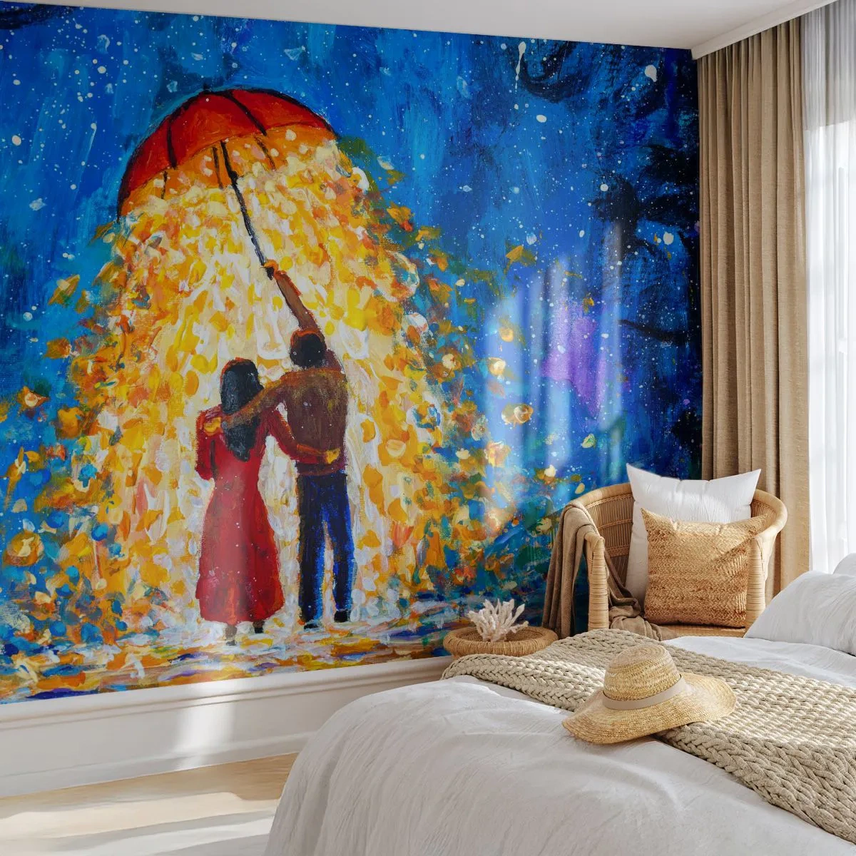 Fototapeta Premium Canvas - Mágia daždivého večera? - Romantické, Pár, Láska - 250x175 cm
